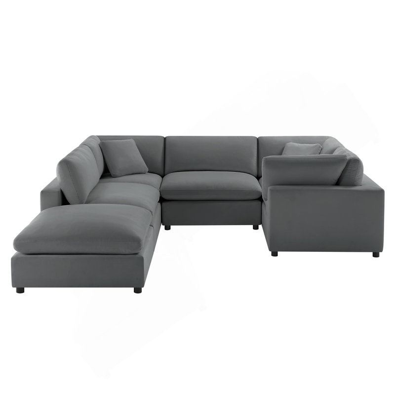 Caylie Modular 6-Piece Sectional - Charcoal, Charcoal