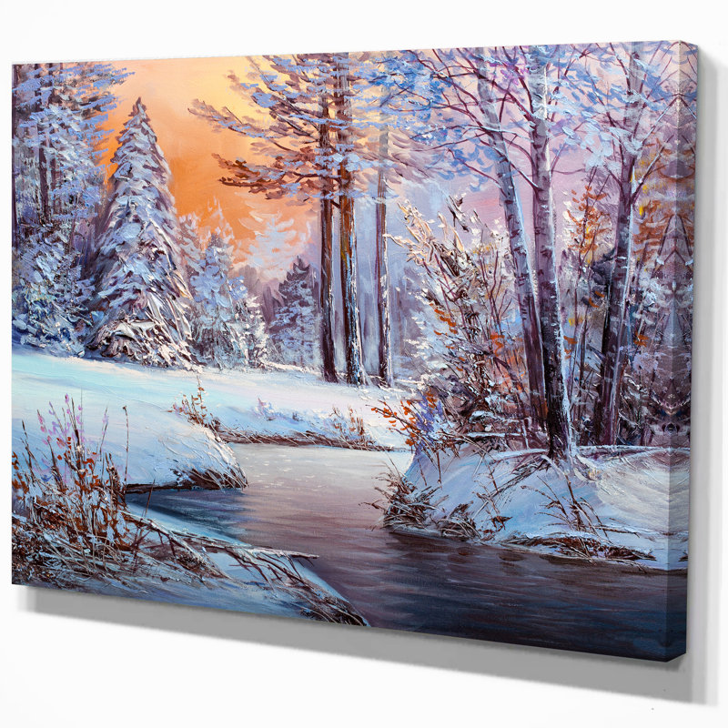 «Forest in Winter Sunset», reproduction sur toile tendue, H 20 po x l 20 po x P 1 po