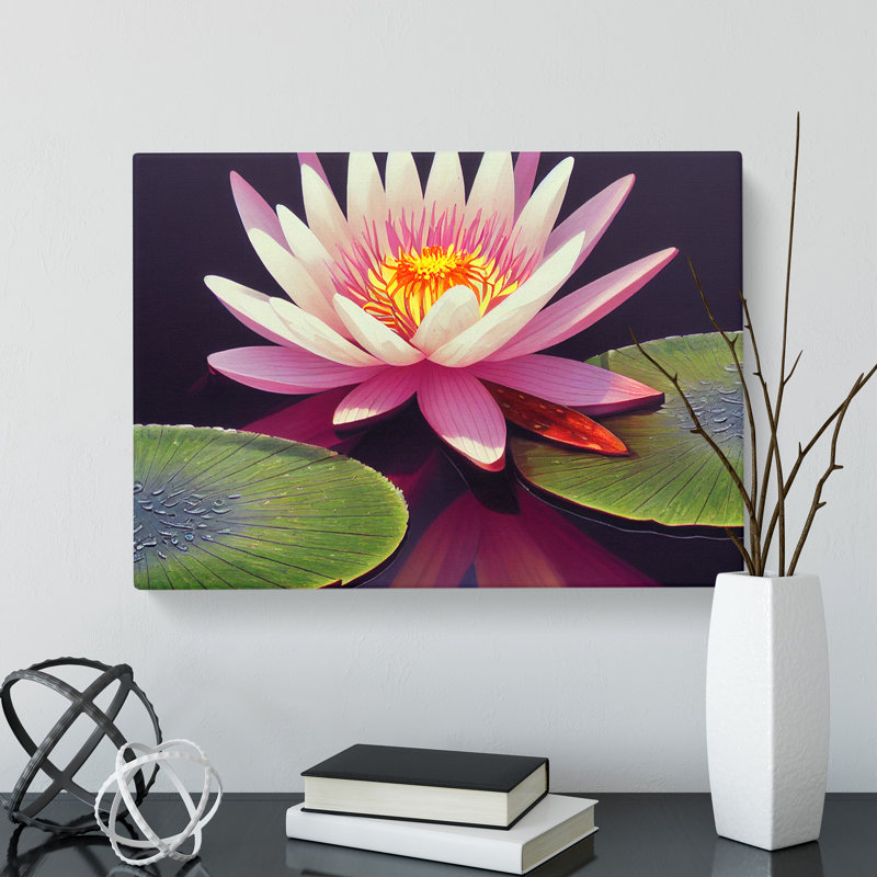 Charming Water Lily Flower - Wrapped Canvas, 40cm H x 60cm W x 3cm D