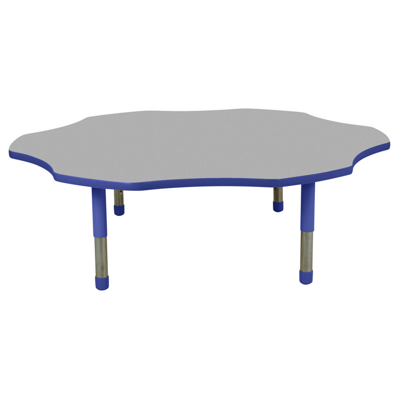 Table d'activité Flower T-Mould avec pieds minuscules réglables, Gris, Bleu