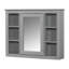 Armoire murale de salle de bain 35 po x 27,5 po avec miroir, beaucoup de rangement, charnière de porte, gris, miroir monté 35 po x 27,5 po, utilisation polyvalente-1486906874