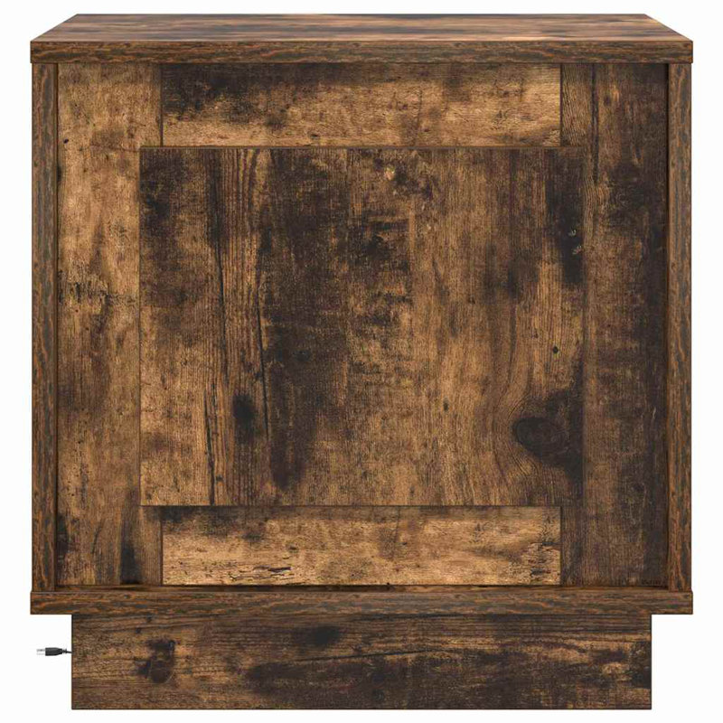 Bedside Cabinet With 44 X 34.5 X 45 Cm Engineered Wood, Smoked Oak