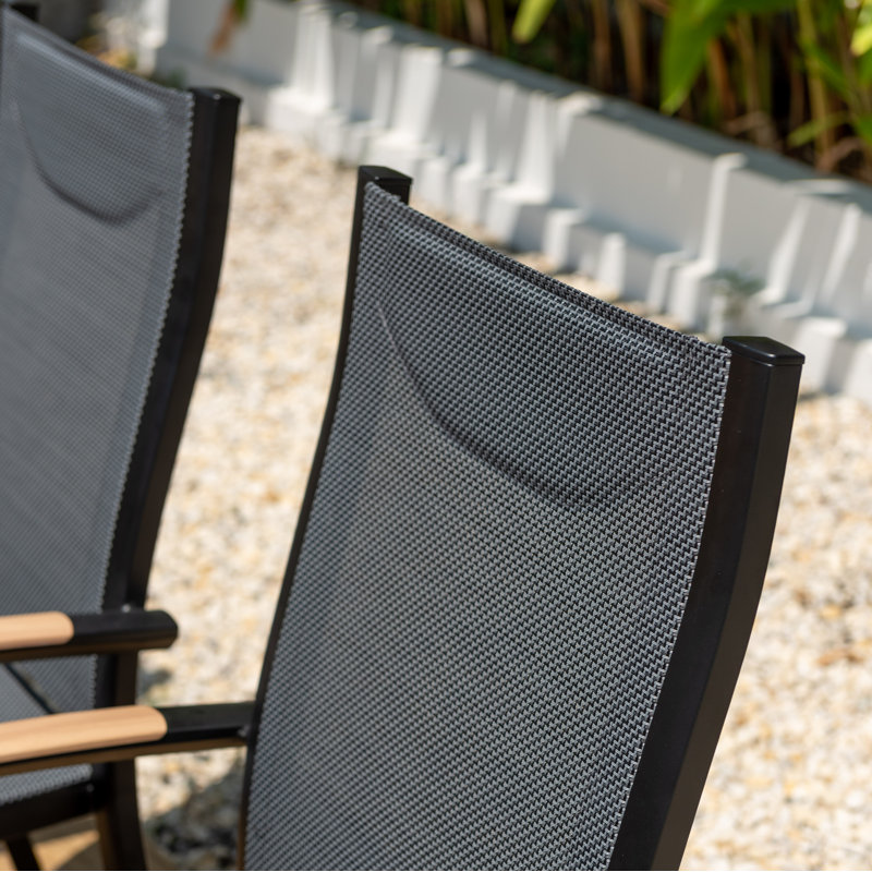 Chaise de salle à manger d'extérieur empilable en aluminium thermolaqué Briceton
