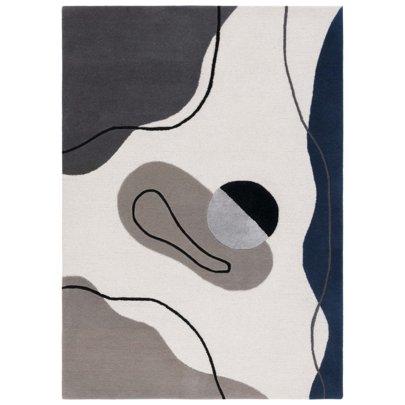 Tapis abstrait en laine / viscose touffeté à la main Katsusuke, Rectangle de 5 pi x 8 pi