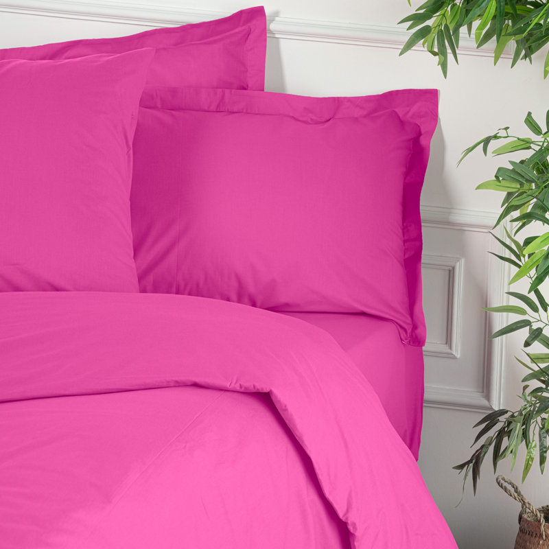 Elegant Dusty Rose King Quilt Cover, 94.5 x 86.6 | 100% Cotton Ranforce, 155 Thread Count | Button Closure, Machine Washable at 30°C | Soft & Durable Bedding for Luxurious Sleep Experience