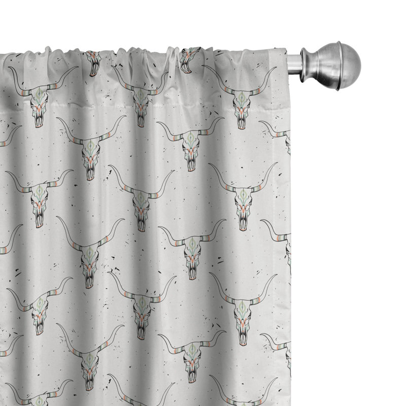 Longhorn Semi-Sheer Rod Pocket Curtain Panels, 28" x 63"