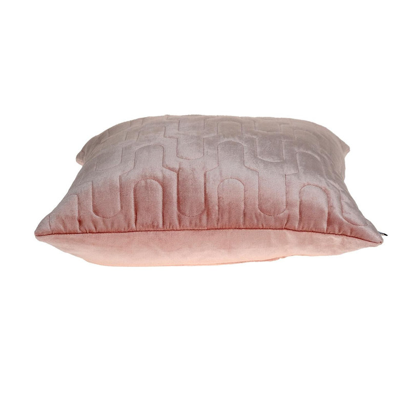 Cotton Blend Outdoor Throw Pillow, Metallic Pink Geometric Lush Quilted