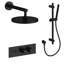 LineaBox Horizontal Round Shower System with 2-Way Diverter, 8-Inch Rain Shower Head and Hand Shower with Slide Bar, Valve Included-1661510267