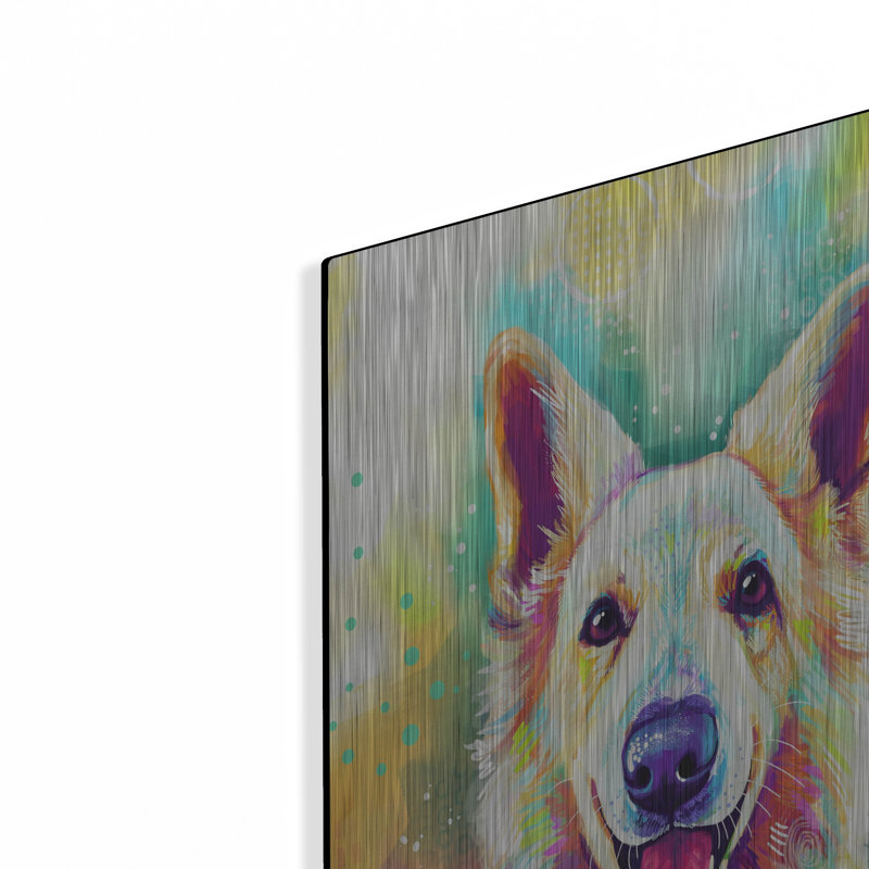 Art mural en métal Red Barrel Studio® «Pop Art Swiss Shepherd» par Furbaby Affiliates, H 24 po x l 16 po