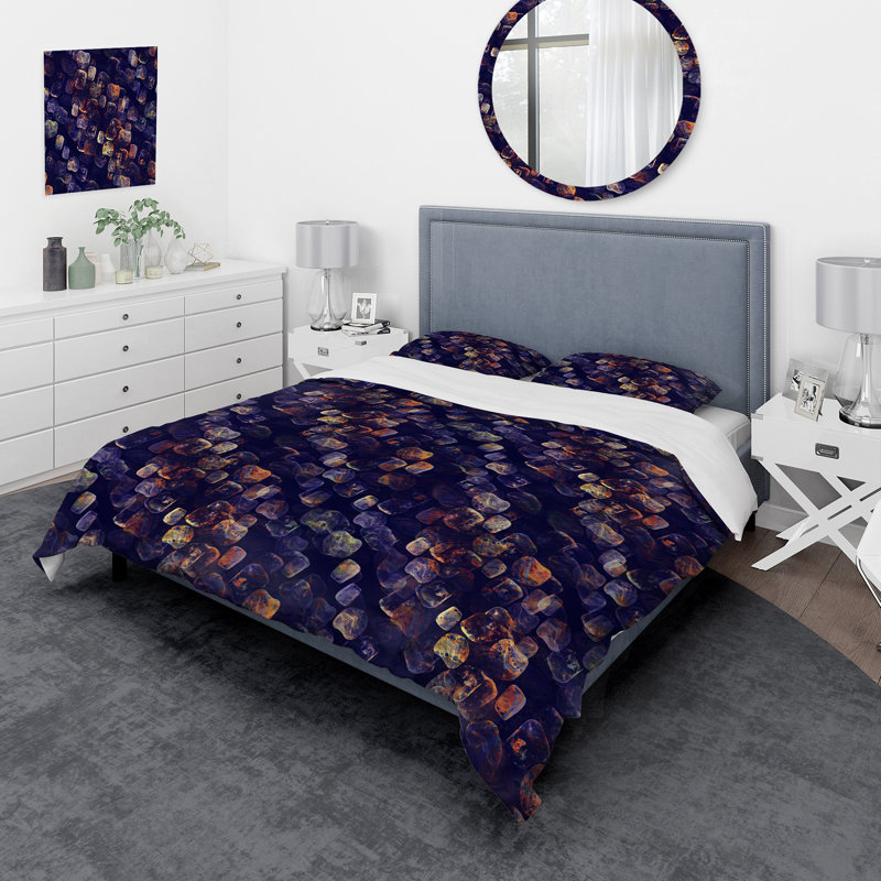 Dark Precious Stones I - ensemble de housse de couette moderne - polyester microfibre