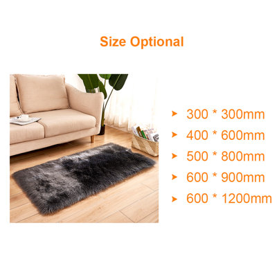 Long Plush Ultra Soft Fluffy Rugs Rectangle Shape Faux Sheepskin Wool Carpet Rug for Living Room Bedroom Balcony Floor Mats