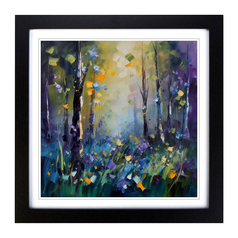 Bluebell Expressionism No.4 - Framed Print, Black