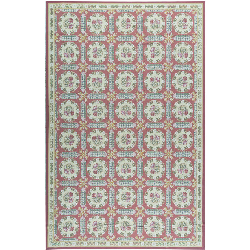 Hand-Knotted High-Quality Red and Beige Area Rug