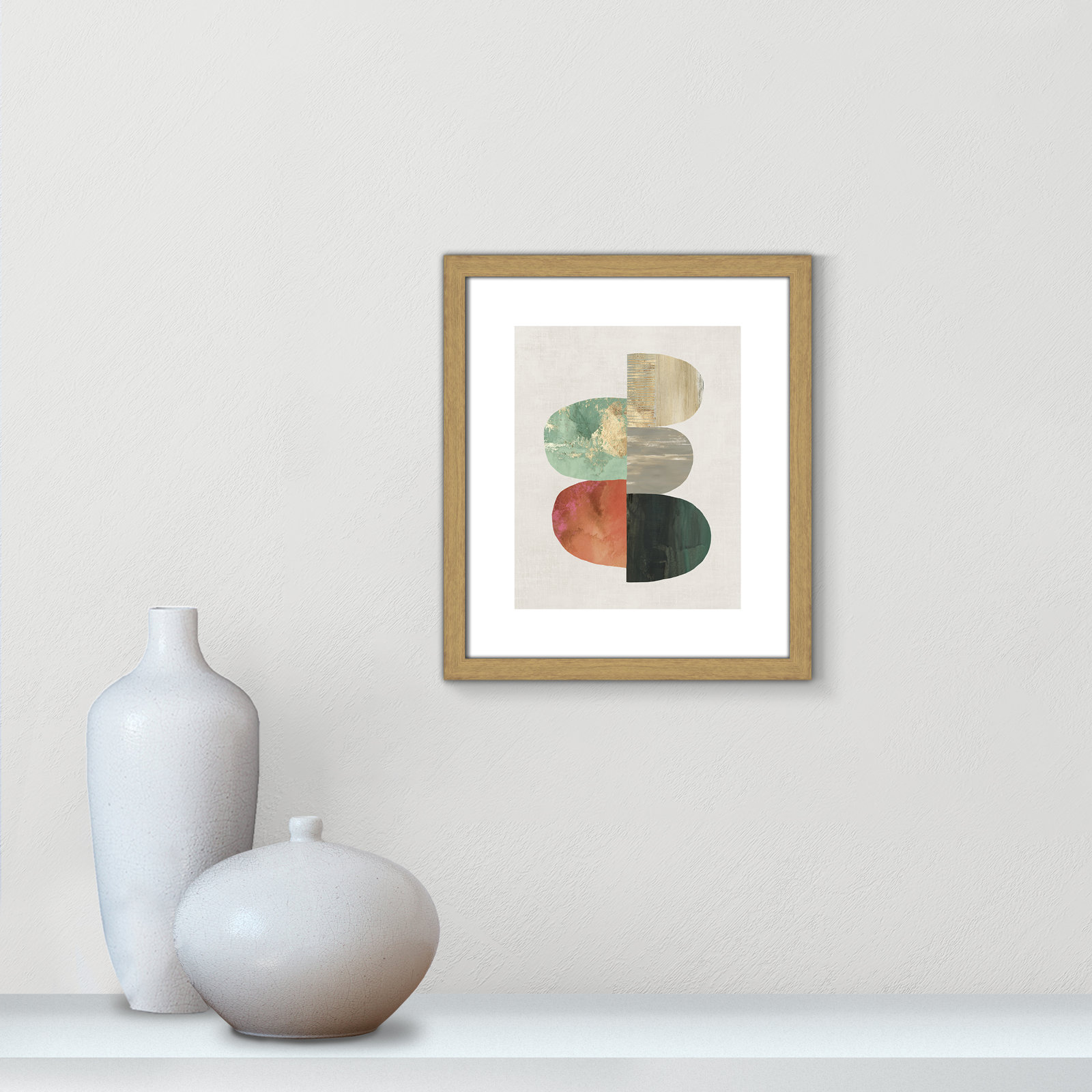 Evolving Energy I - Painting Print, Picture Framed Paper, 15" H x 13" W, Gold