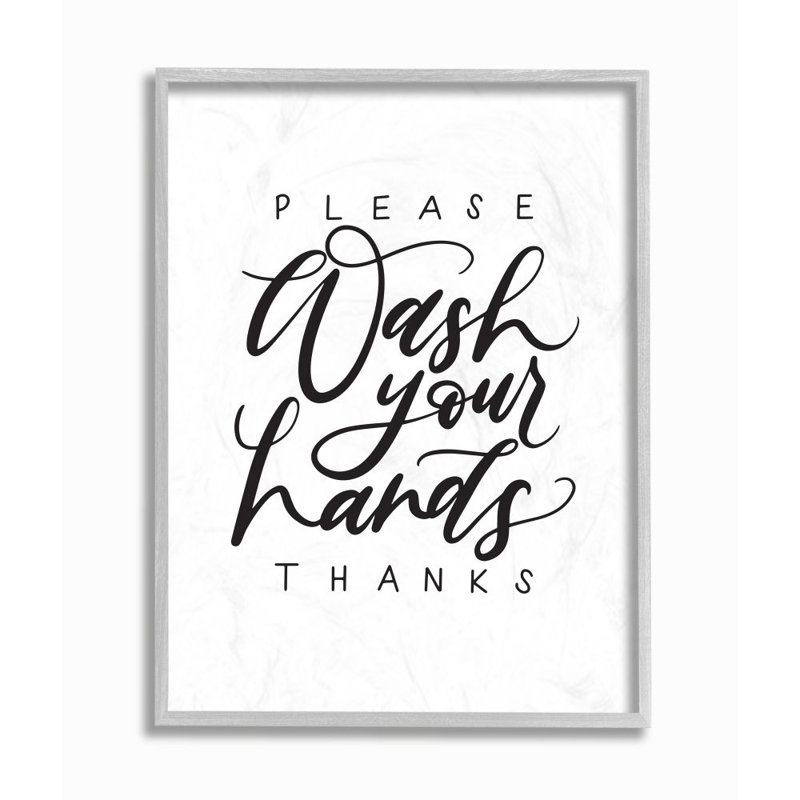 «What Your Hands Expression Polite Bathroom Sentiment» par Amanda Houston, impression sur toile, Estampe numérique Farmhouse