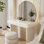 Meuble-lavabo minimaliste blanc 31,50 "avec miroir et tabouret