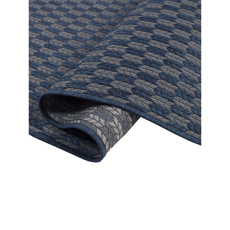 Furnish My Place Outdoor Geometric Rug  Midnight Blue 18, Rectangle 2' x 3'