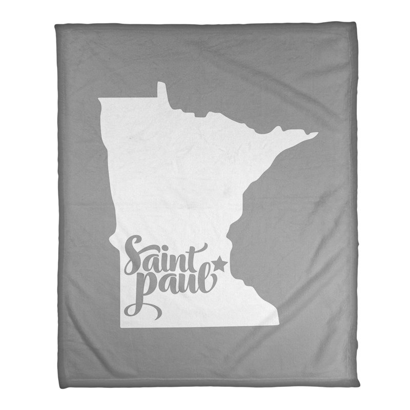 Polaire jeté saint paul minnesota, l 32,5 po x L 42,5 po, Gris