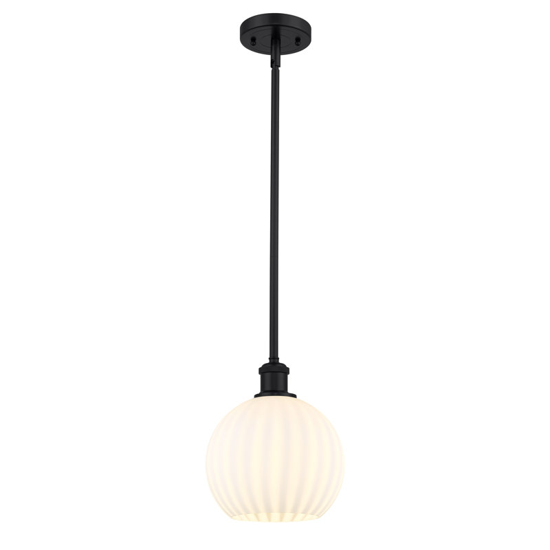 Luminaire suspendu 1 lumière Sabanc, H 10 po x l 8 po x P 8 po, Noir mat