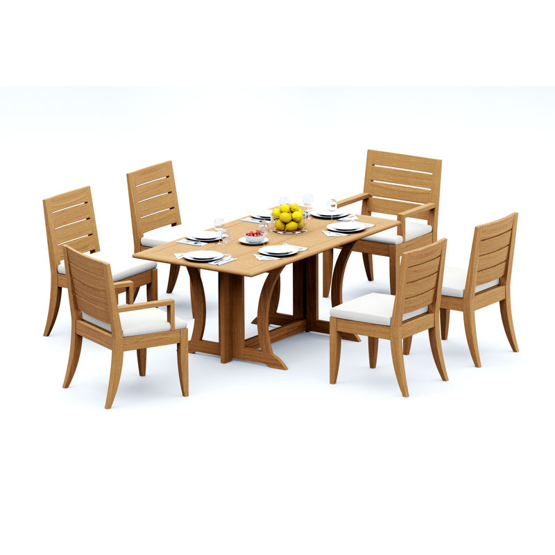 Atnas Outdoor Teak Dining Set, 6