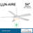 54" Lun Aire 5 - Blade LED Standard Ceiling Fan with Pull Chain and Light Kit Included-22544501