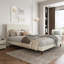Upholstered Platform Bed with Fabric Headboard - Noise-Free, No Box Spring Needed, Easy Assembly-1156209475-1156209500