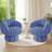 Upholstered Swivel Accent Chair Barrel Chair with Pillow-1722810558