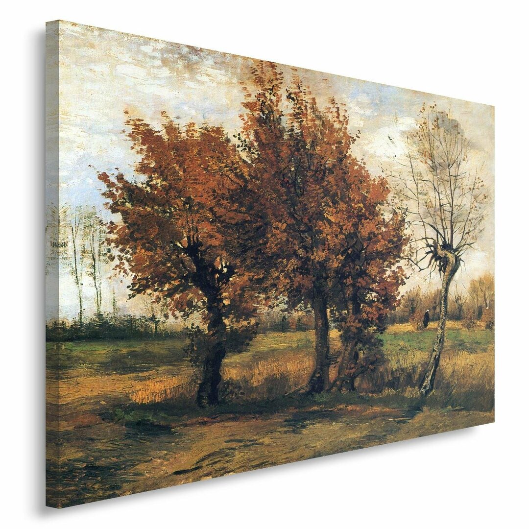 Leinwandbild Herbstlandschaft mit vier Bäumen von Vincent Van Gogh