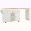 Îlot de cuisine 85,5 po avec table de salle à manger extensible, table de rangement avec 3 tablettes ouvertes latérales, îlot de cuisine roulant avec prise de courant, 3 tiroirs, 2 portes, pour la cuisine, la salle à manger-545533816