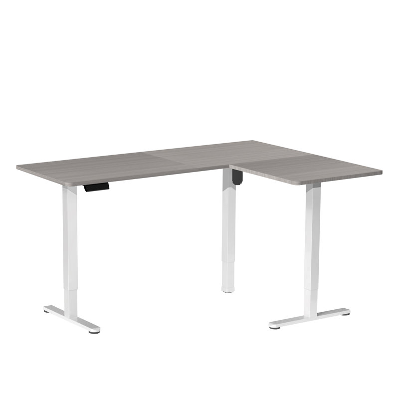 Bureau d'angle électrique VIVO, plateau de table à 3 sections