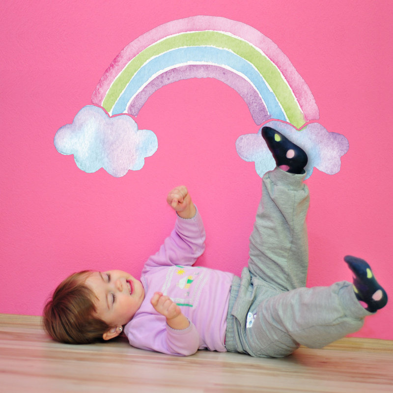 Watercolour Rainbow Wall Sticker, 38cm H x 65cm W