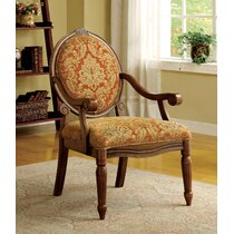 Astoria Grand 29 Inch Traditional Accent Chair, Wood Frame, Beige