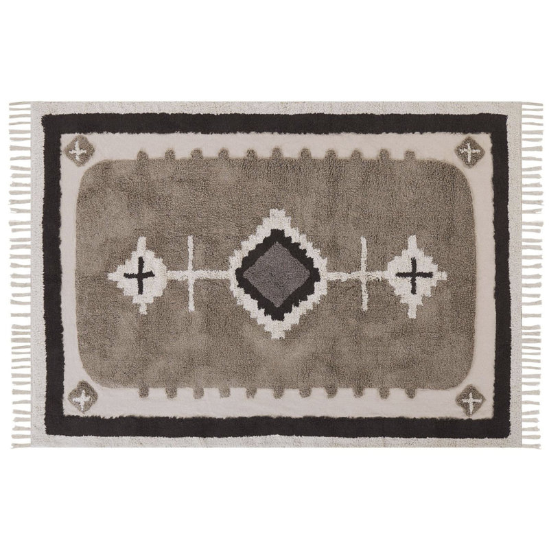 Affonso Geometric Cotton Area Rug, Rectangle 160 x 230cm