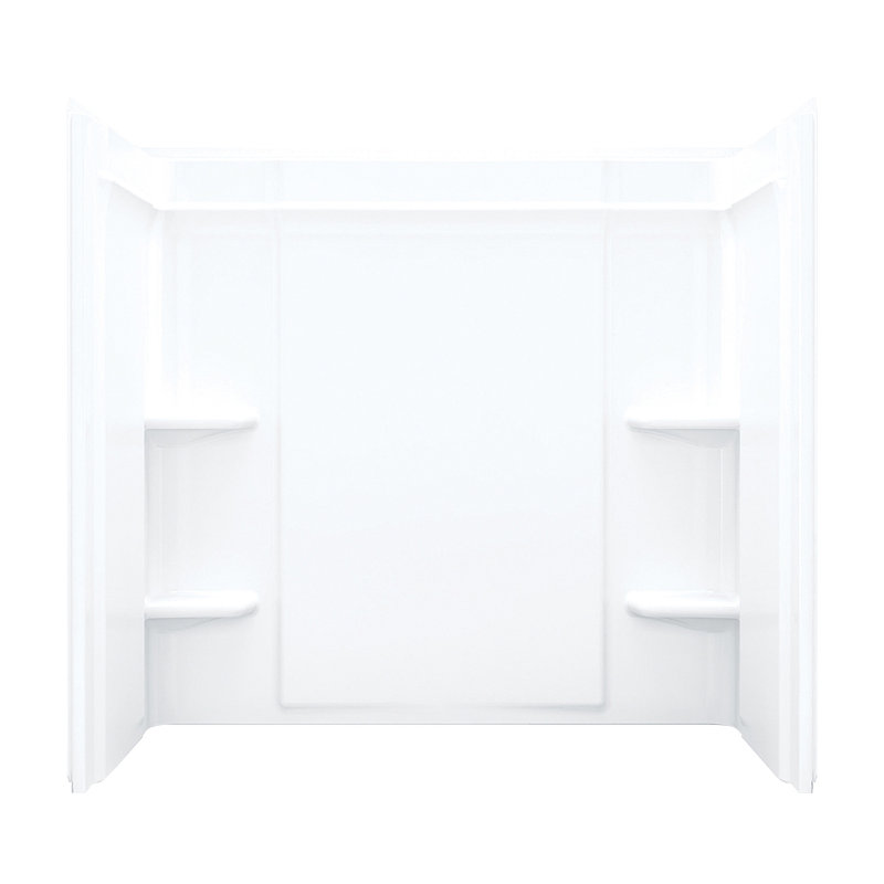 60" W x 73" H Frameless Rectangle Sliding Tub & Shower Kit with Towel Bar and Base Included, Silver