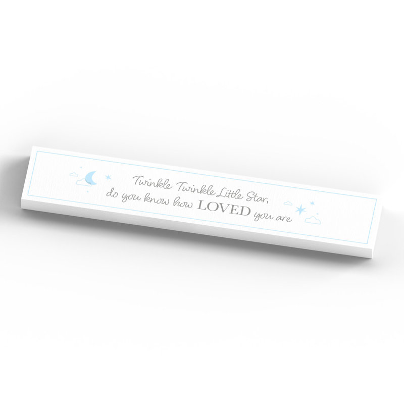 Alicia Text & Numbers Letter Block, White/Blue