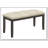 Bench, 44" Rectangular, Dining Room, Entryway, Kitchen, Hallway, Upholstered, Wood, Cream Fabric,  Solid Wood, Transitional