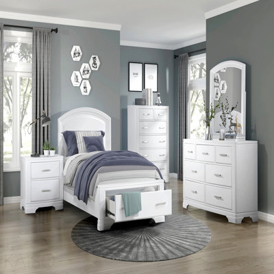 Commode de rangement moderne à finition blanche avec commode verticale 6 pièces