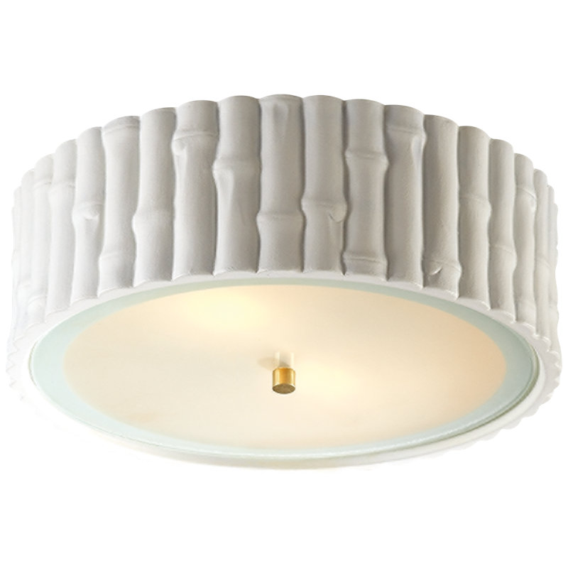 Alexa Hampton Frank Small Flush Mount, 4.75" H x 11.25" W x 11.25" D, 2 - Lights, Plaster White