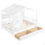 Lit double en bois avec 2 tiroirs, lit pour enfant avec tablette de rangement-539673046