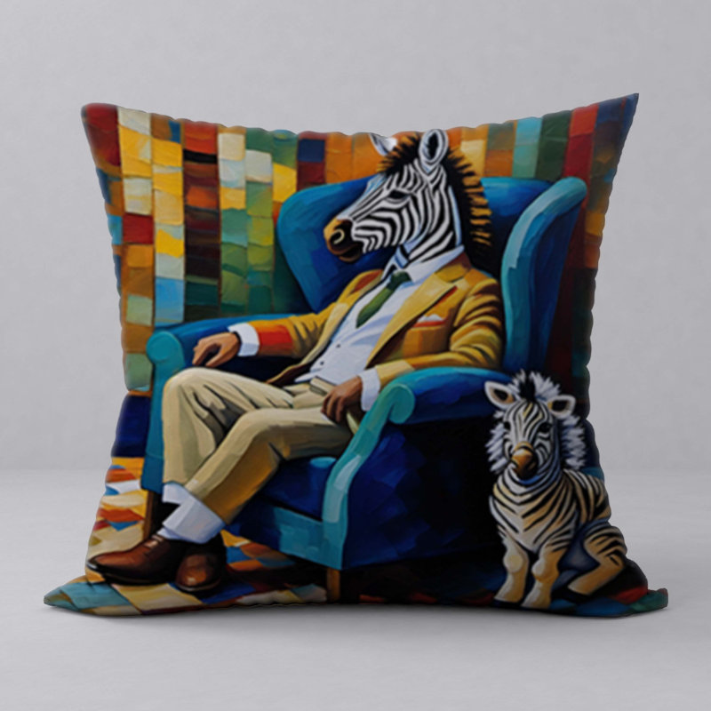 Abstract Reversible Throw Pillow