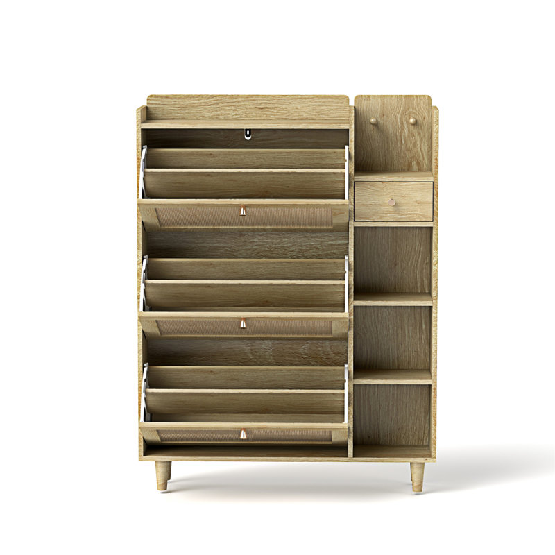 Armoire à chaussures de style bohémien, Bois naturel