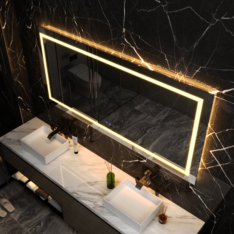 Ulrika Flat LED Mirror, Rectangle, 84" x 32"