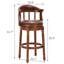 Tabourets de bar en bois à dessus de vache de 29,5 po de hauteur de siège, chaise de bar pivotante à 360 degrés avec dossier pour comptoir de cuisine à domicile (1 pièce)