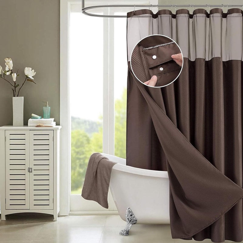Ensemble de rideau de douche 2 pièces Franklynn, Marron