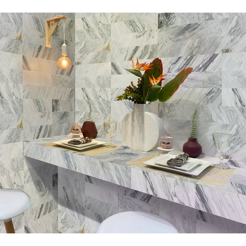 4" X 12" Honed Subway Marble Tile, Gray