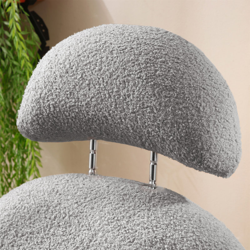 Chaise berçante moderne en tissu Sherpa, Gris
