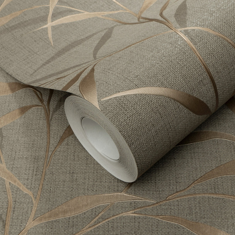 Papier peint Yamato Leaves, Brown