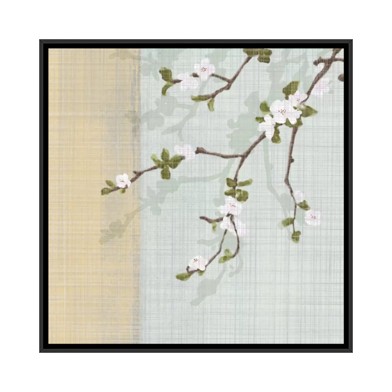« first sign of spring i », reproduction d’art sur toile tendue, H 18 po x l 18 po x P 1,5 po, Toile encadrée noire