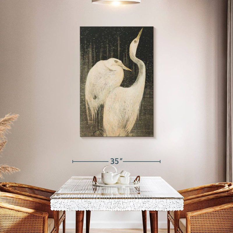 Brampt Twee Zilverreigers, 45" H x 30" W
