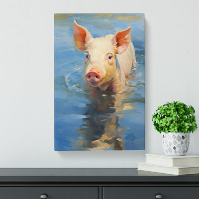 Pig Impressionism No.2 - Wrapped Canvas Print